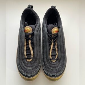 Nike Men's Air Max 97 Black and Gold Sneakers